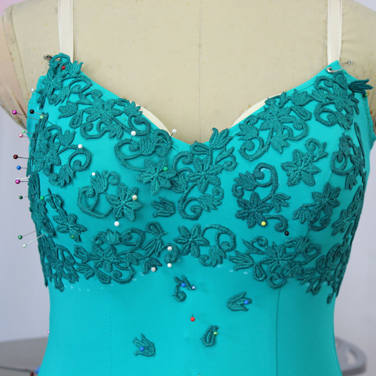 lace appliqué look can be made out of sequin fabric