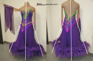 Dress Breakdown a competition Dancesport ballgown, after