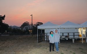 Teresa Sigmon, Rhonda Shotts at fire camp at Tubbs Fire, Sonoma County, California