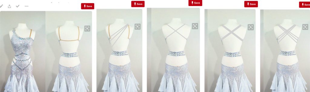 decorative back straps offer beautiful bust support