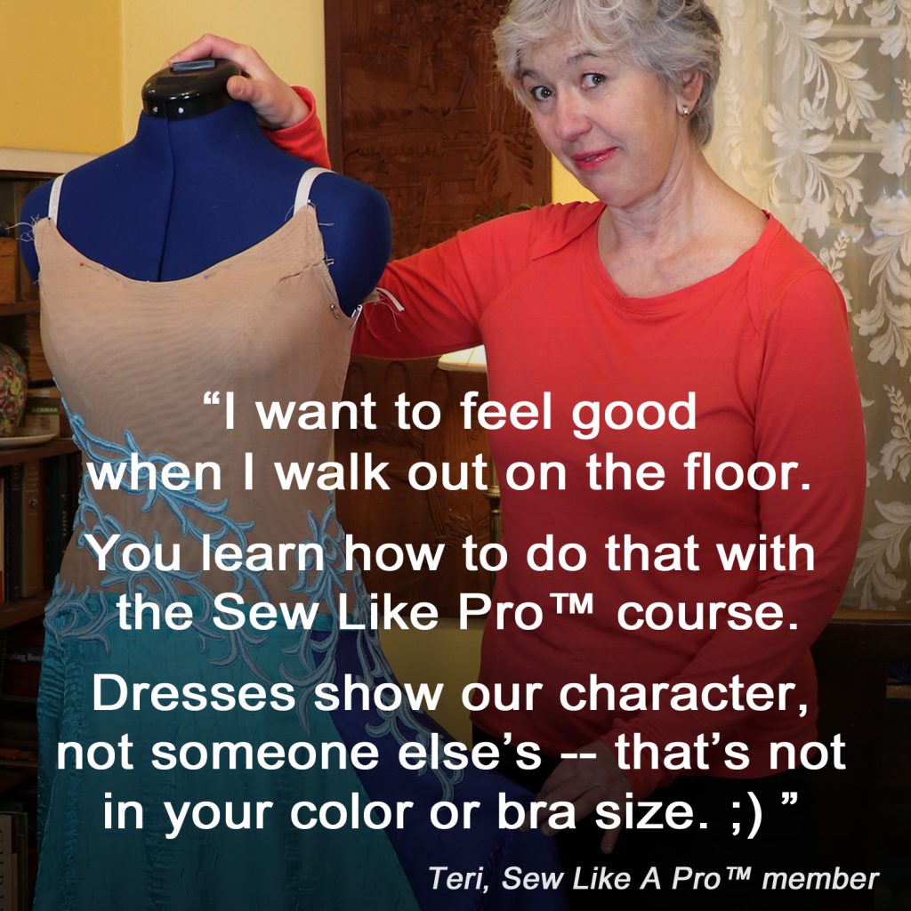 Sewing School Members Ballgown, loves Sew Like A Pro courses