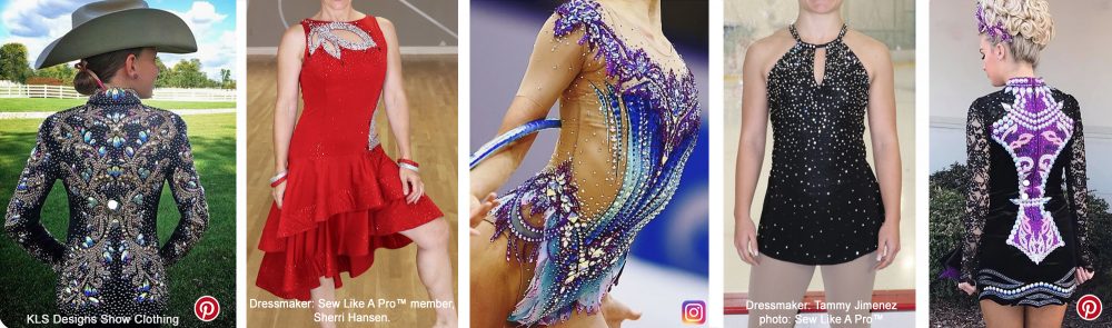 create your own rhinestone pattern, ice skating costume, rhythmic gymnastics leotard, irish dance dress, ballroom dance costume, show horse jacket cos