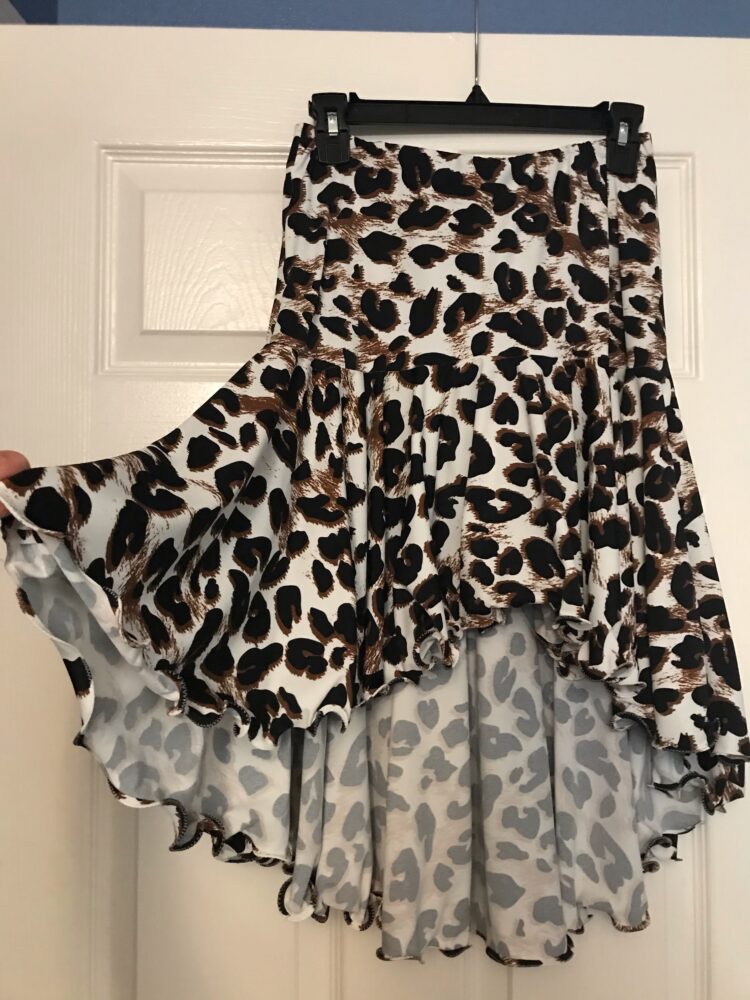 animal print practice dancewear skirt with fishing line hem