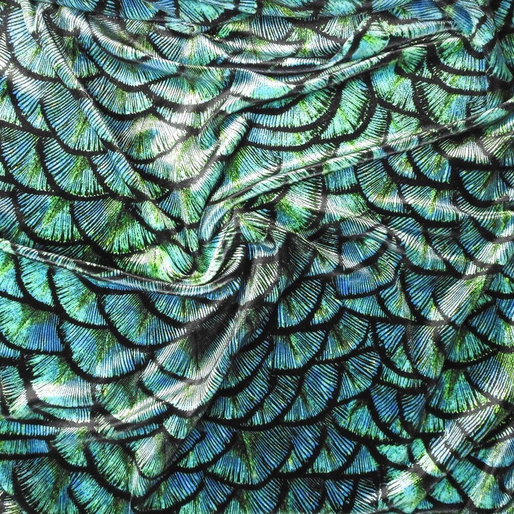 velvet from Funki Fabrics with dragon scale pattern
