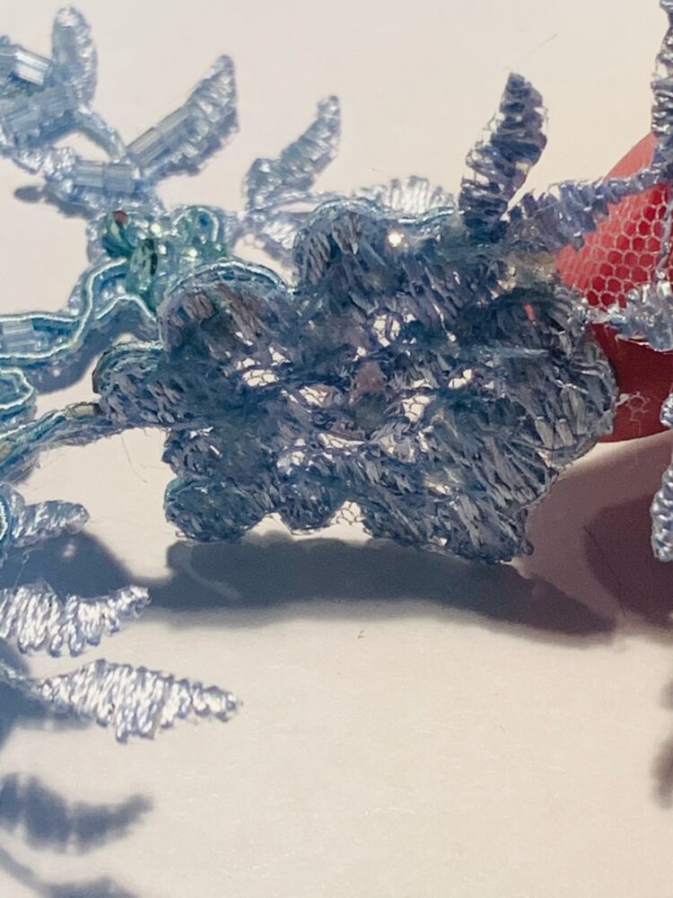 beaded lace applique motif