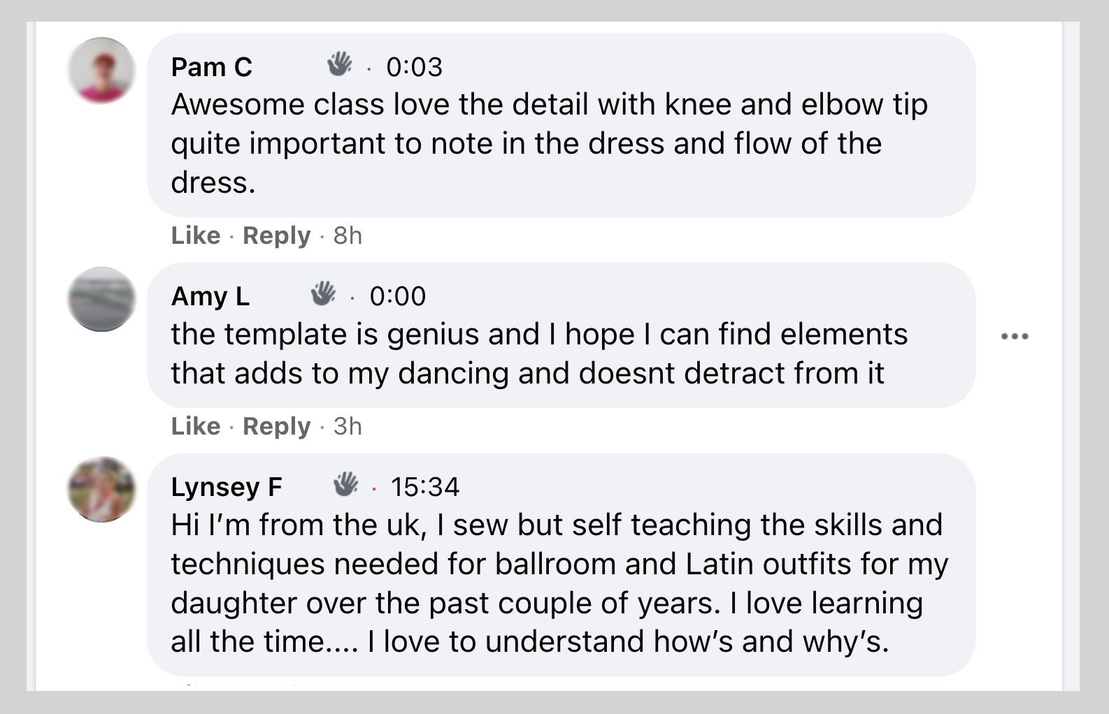 Pam, Amy, Lynsey latin dance dress design challenge testimonial