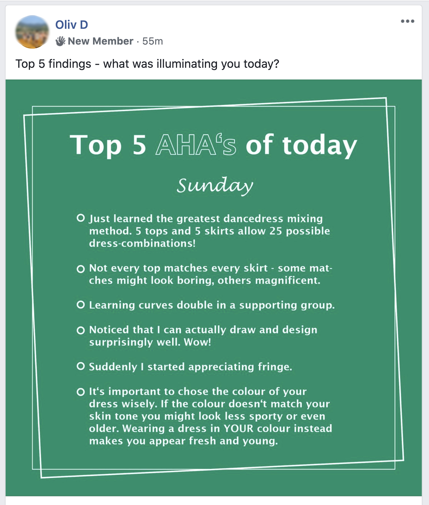 latin dance dress design challenge testimonial. Oliv's top 5 for Sunday