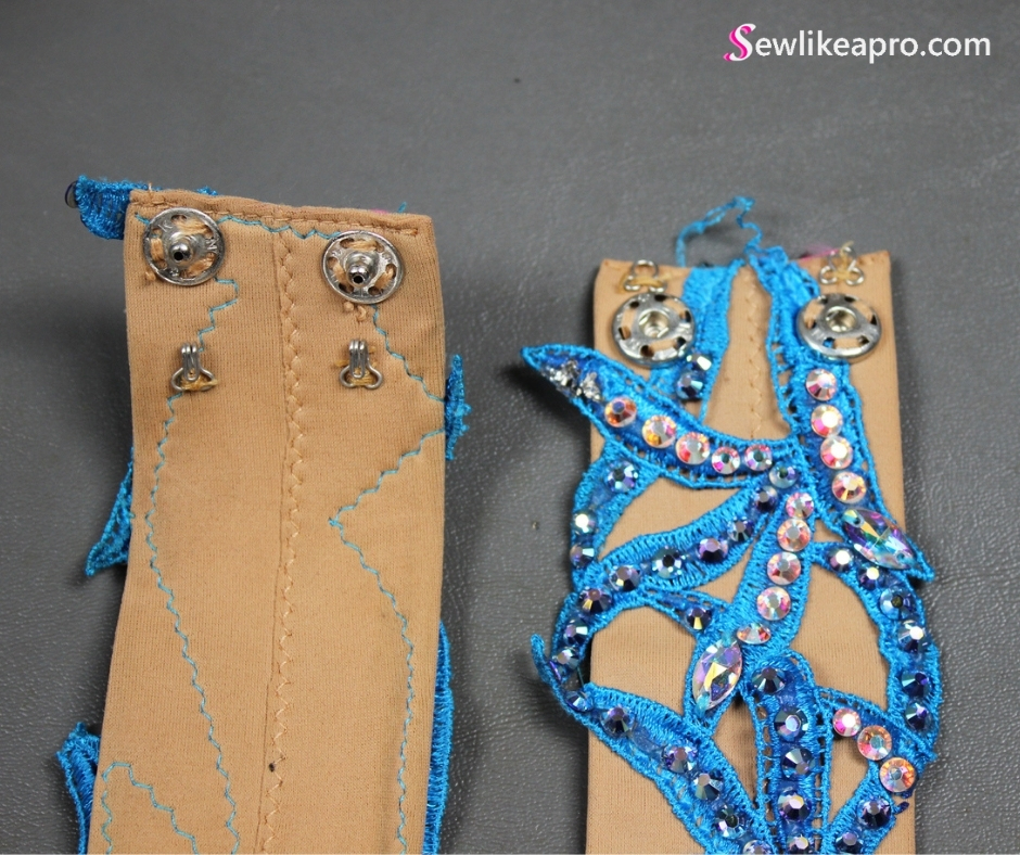 closeup of rhinestone bracelet closure