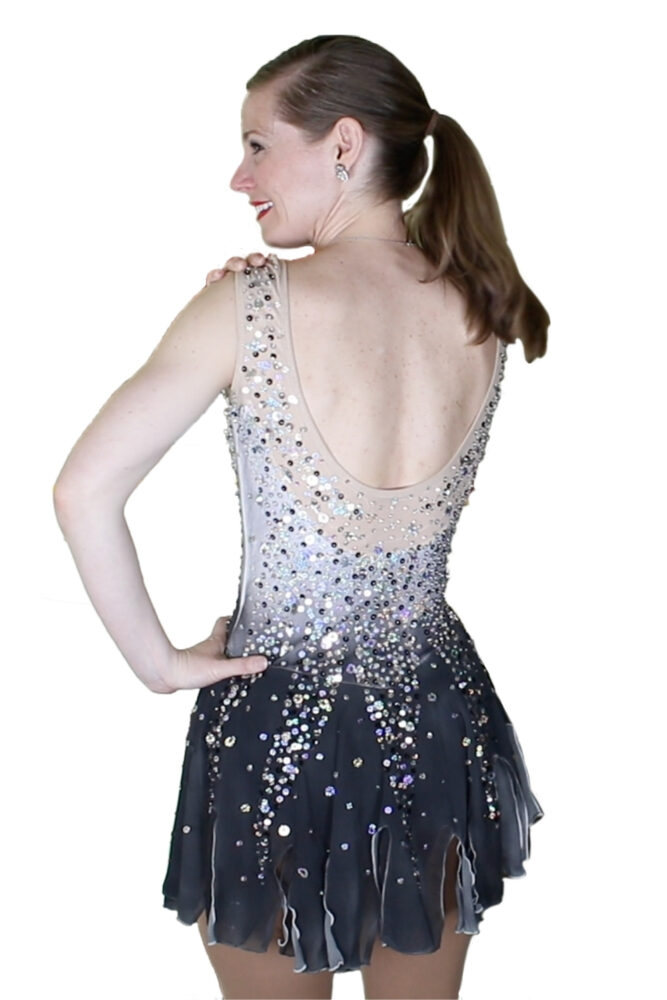 sequin skate dress with mesh back design