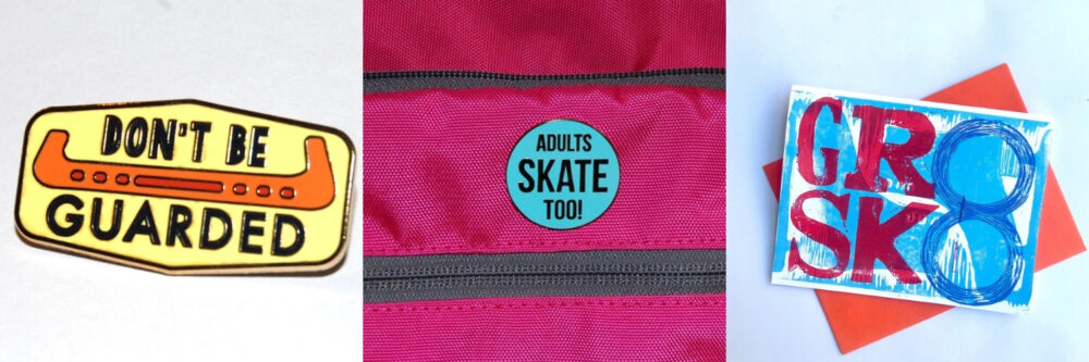 schmoll thoughts lapel pins, greeting cards, skate products