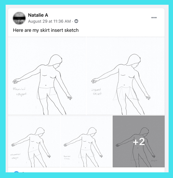 skirt attachment lines drawn in adult figure skating dress design challenge 2020