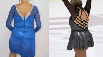 snip waistband on fishnets and tights for smoother looking dance and skate costumes