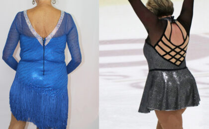 snip waistband on fishnets and tights for smoother looking dance and skate costumes