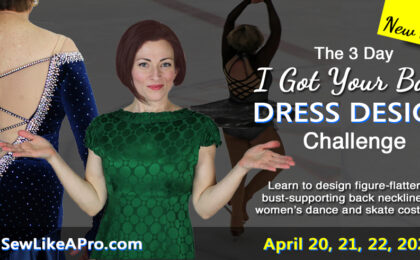 3-day back neckline design challenge for women's ballroom, country and skate costumes, APR 20-22