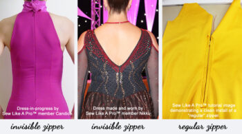 invisible zippers, blind zipper sewing term