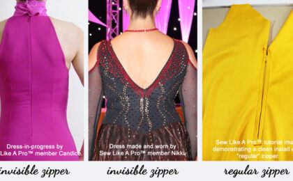 invisible zippers, blind zipper sewing term