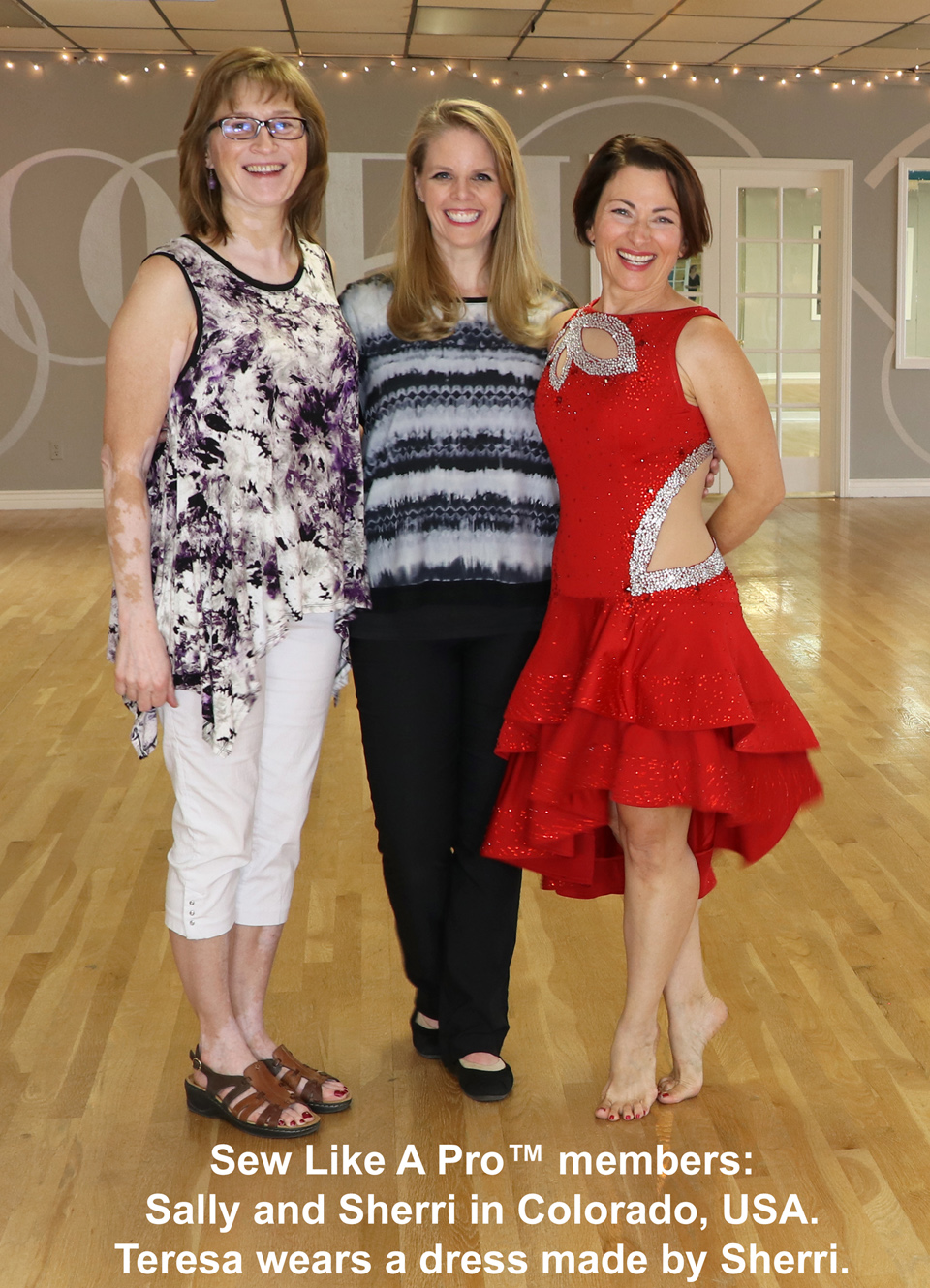 Teresa Sigmon poses with Sew Like A Pro members Sally and Sherri 