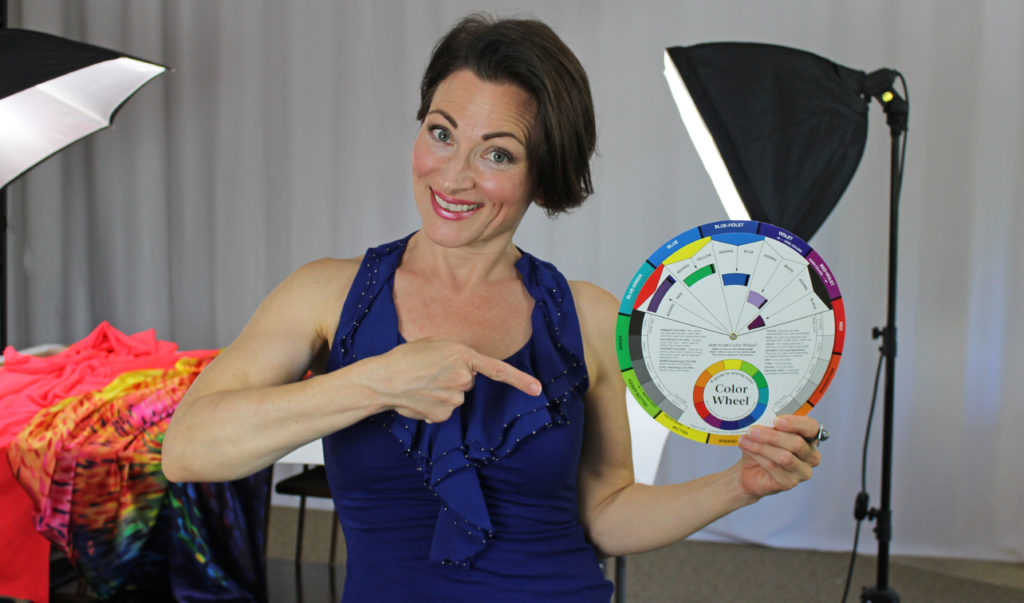 Teresa Sigmon uses a color wheel to help choose perfect colors for competition Dancesport, Country and skate dresses